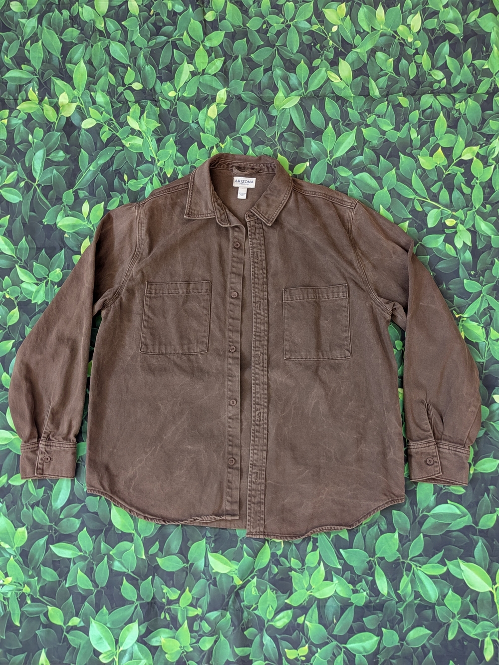 Arizona Jean Company Men’s Brown Casual Button-Down Shirt